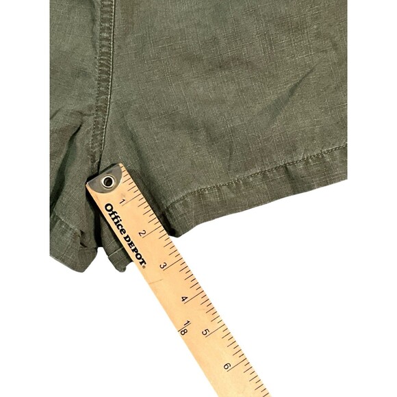 J.Crew Woman L Olive Green Linen Blend Drawstring Pull On Casual Shorts Pocket - Picture 5 of 5